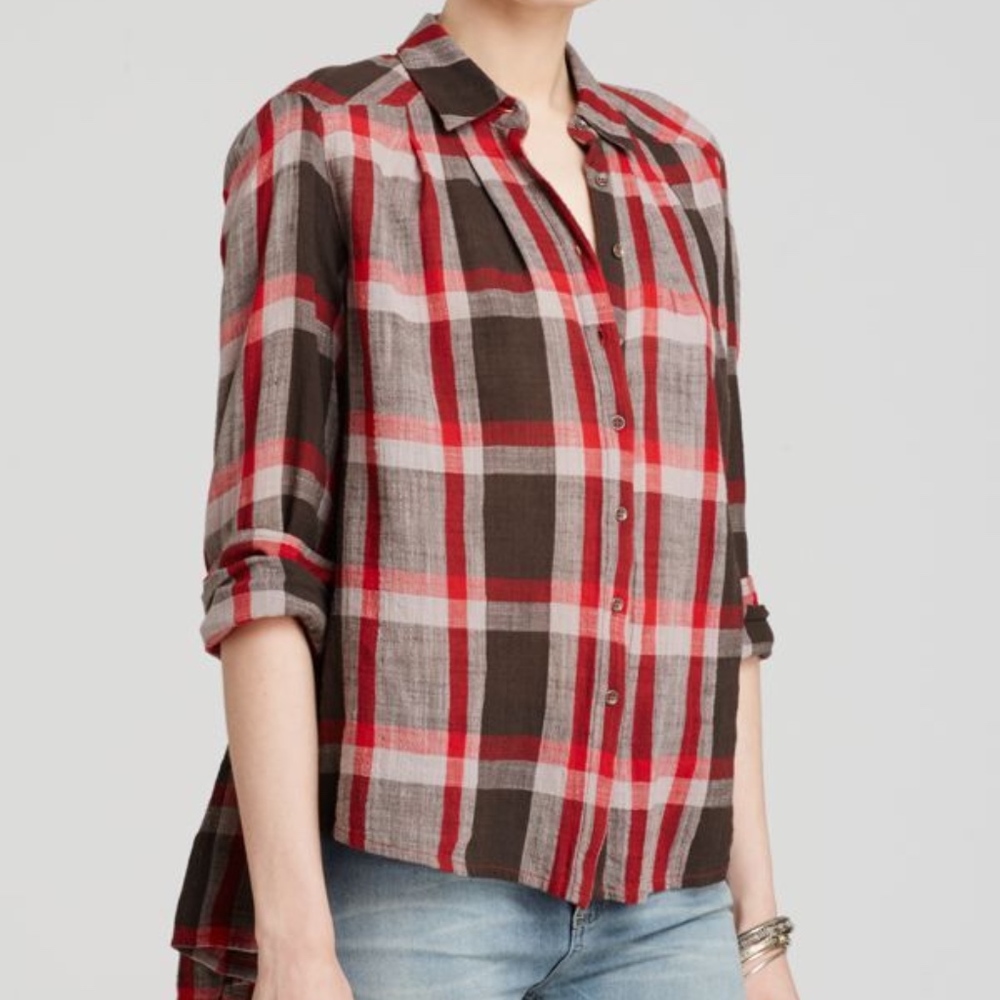 Free People Peppy in Plaid Button Front Shirt - Picture 6 of 7